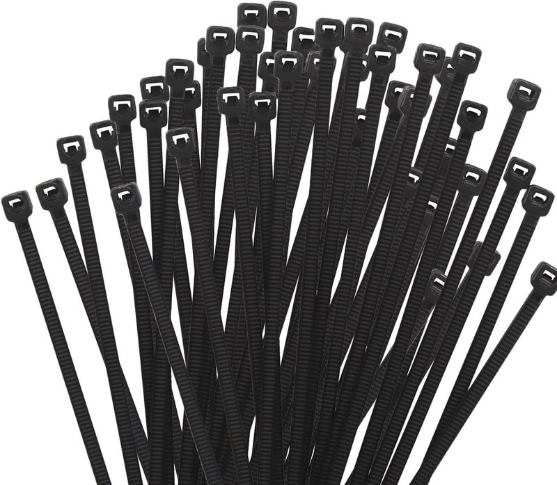 RAMPOW 6 Inch Black Zip Tie 1000 PCS, 18 Lbs - Small to Medium Zip Tie, Nylon PA66 UV Resistant Cable Tie for Indoor and Outdoor Use - Ideal for bundling and securing objects - Image 1